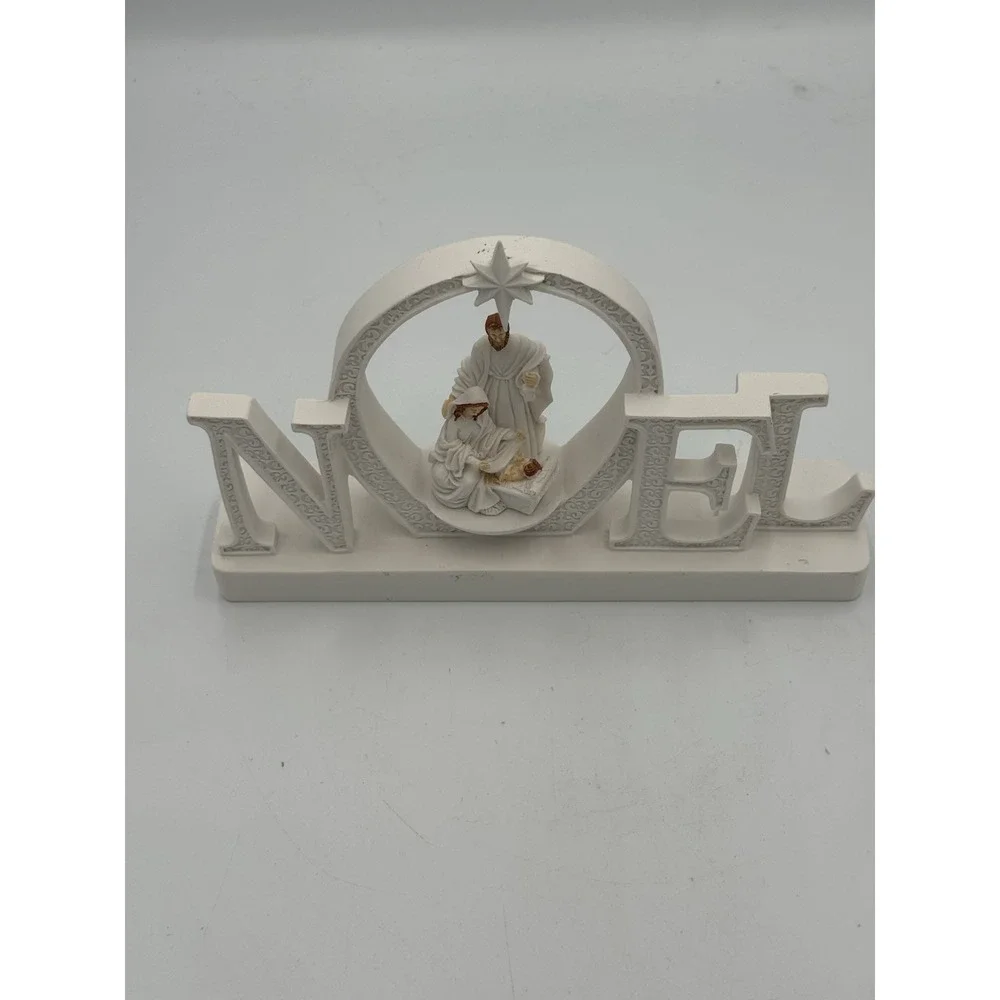 Noel White Manger Scene